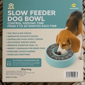 ADT Blue Dog Bowl for Slow Feeding